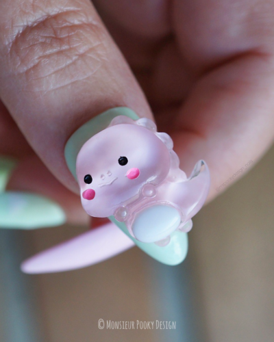 Little Pink Dino || Press on Nails