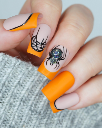 Araignées glamour et audacieuses || Faux ongles Halloween